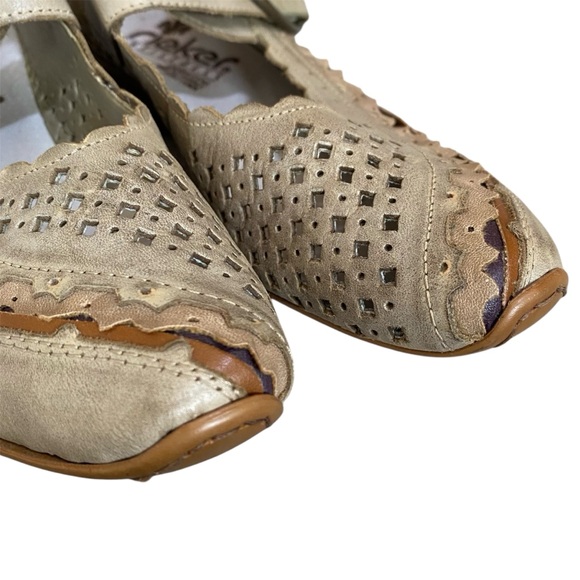 Rieker Taupe Mary Jane Pumps Size 40 - Picture 4 of 6